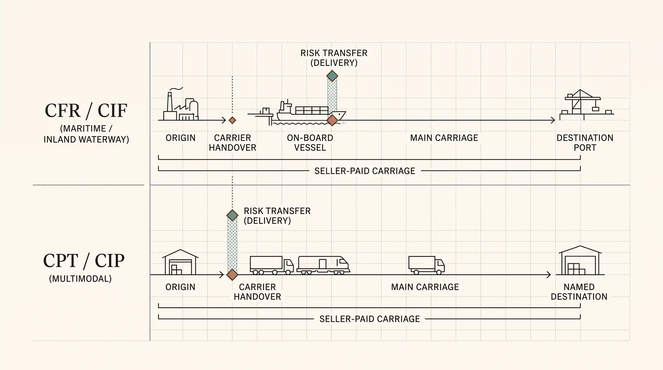 Cost-versus-risk transfer visual comparison