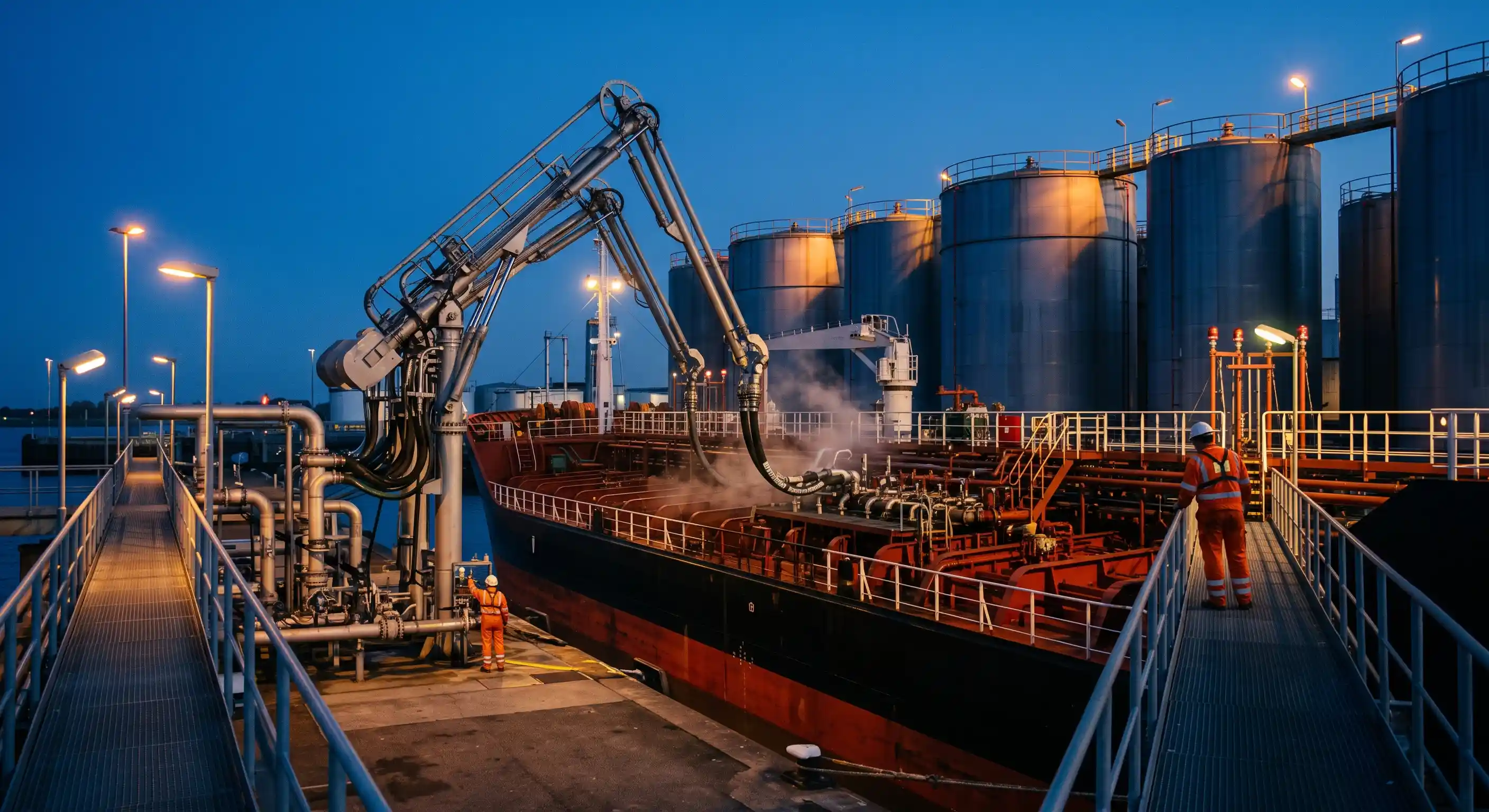 petrochemical-export-guide-1 بارگیری محموله گوگرد و اوره صادراتی در اسکله بندر پتروشیمی ایران در ساعات غروب