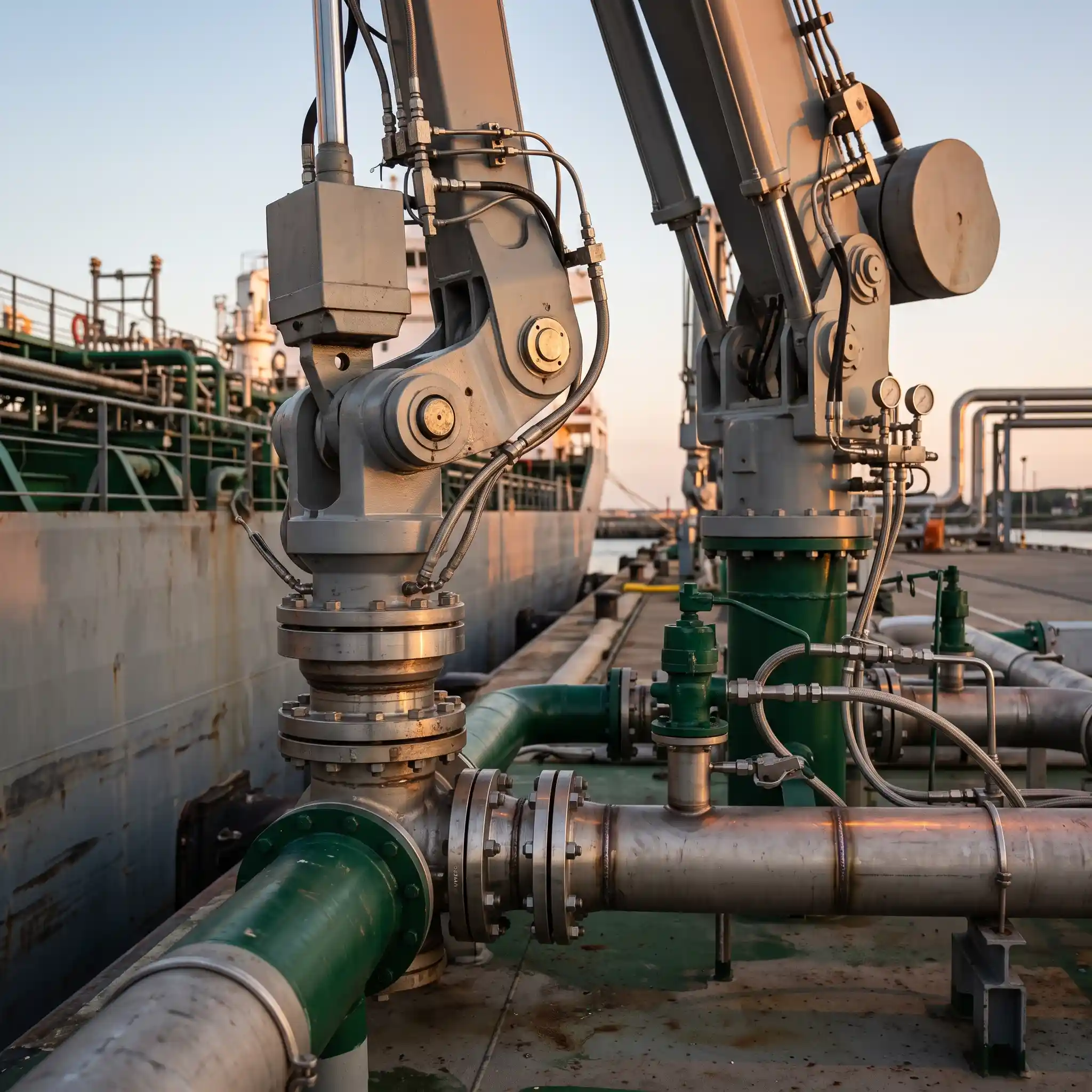 methanol chemical tanker docking with loading arms methanol chemical tanker docking with loading arms