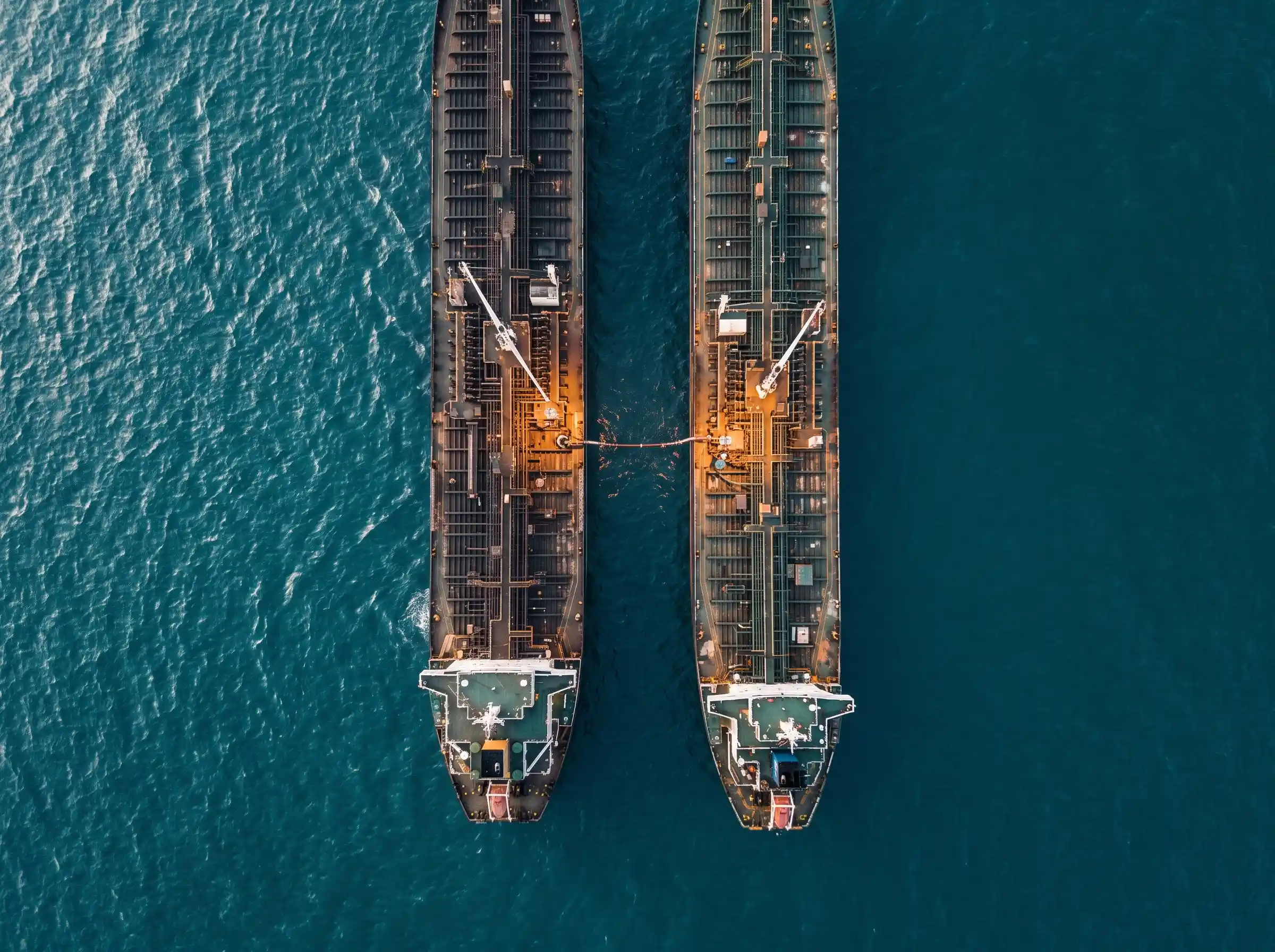 ship-to-ship transfer of D2 diesel بارگیری کشتیبهکشتی گازوئیل صادراتی D2 در آبهای خلیج فارس با تانکر شیمیایی در پسزمینه