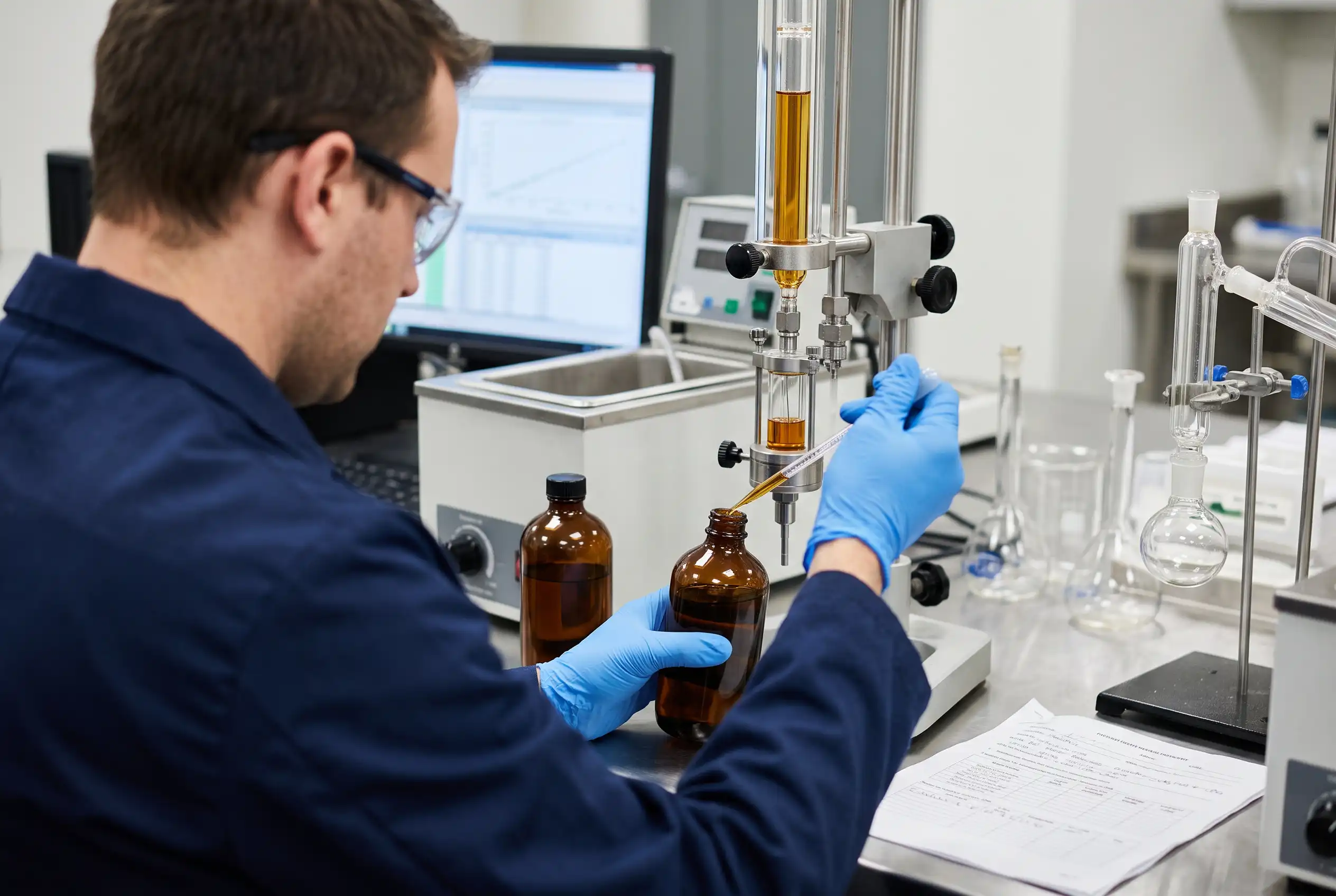 Laboratory comparison of diesel samples