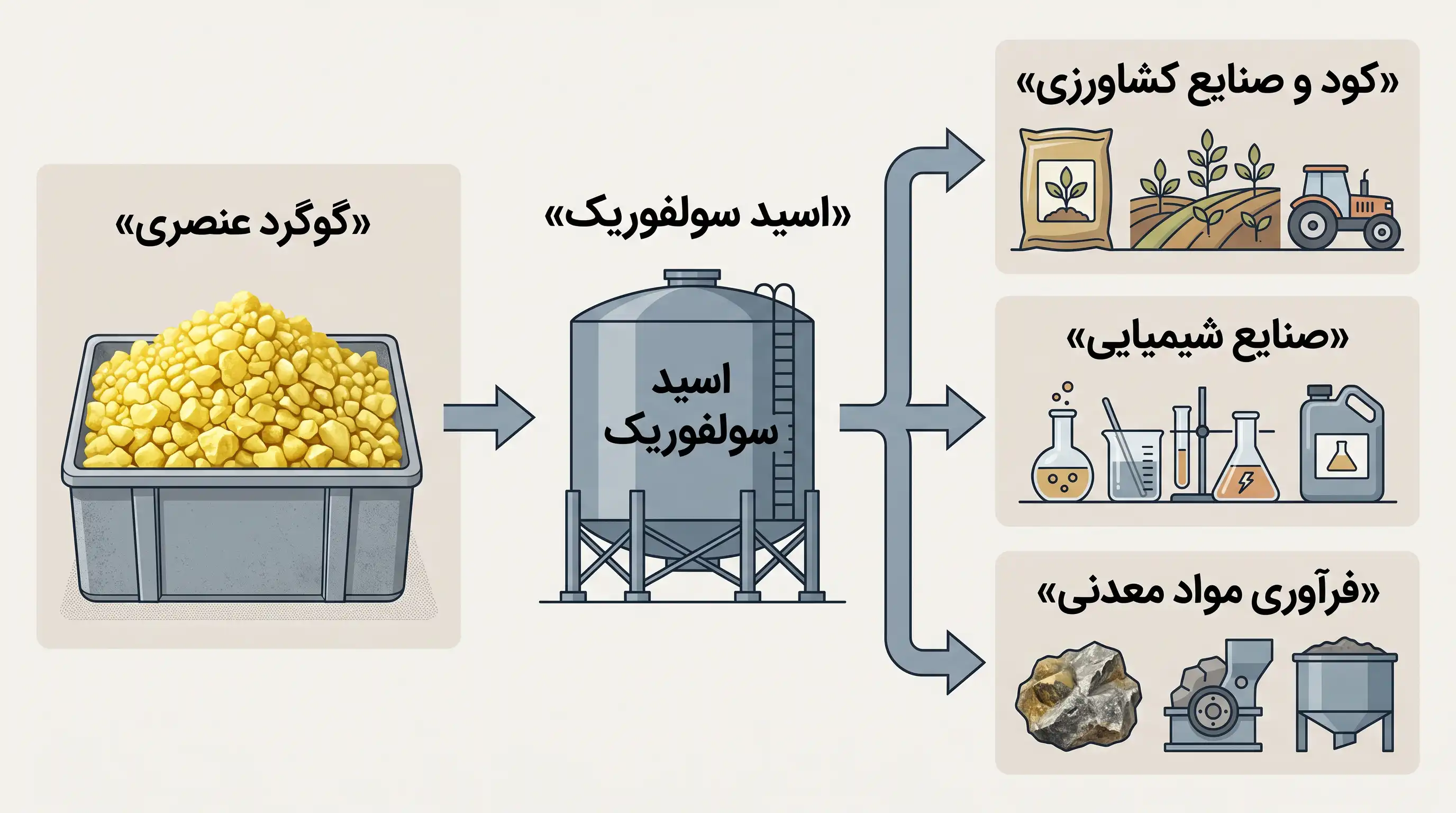 Main industrial uses of sulfur through sulfuric acid and downstream industries-fa