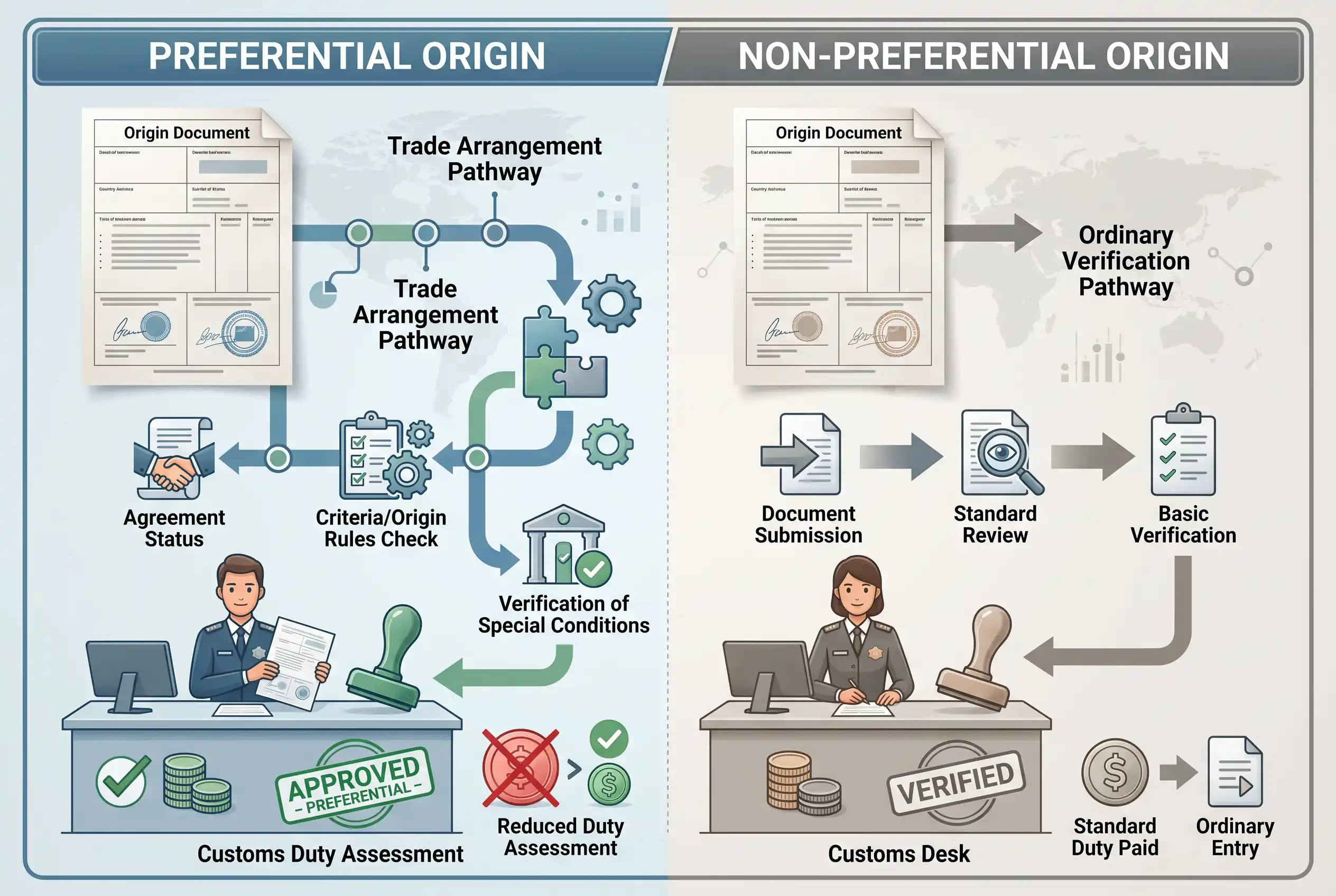 Preferential origin versus non-preferential origin for export documentation