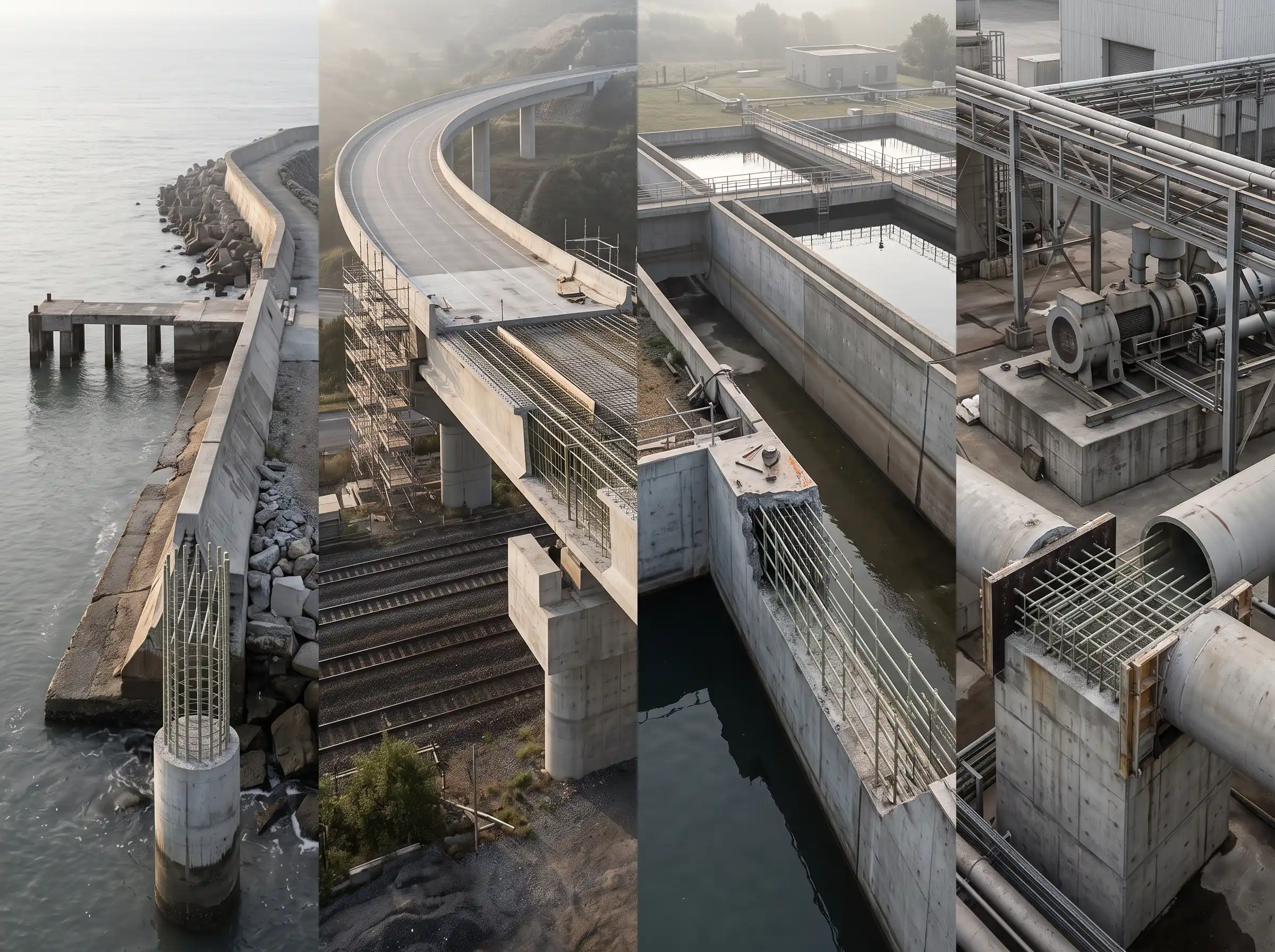 GFRP rebar application contexts including marine concrete, bridge infrastructure, water facilities, and industrial concrete structures GFRP rebar application contexts including marine concrete, bridge infrastructure, water facilities, and industrial concrete structures