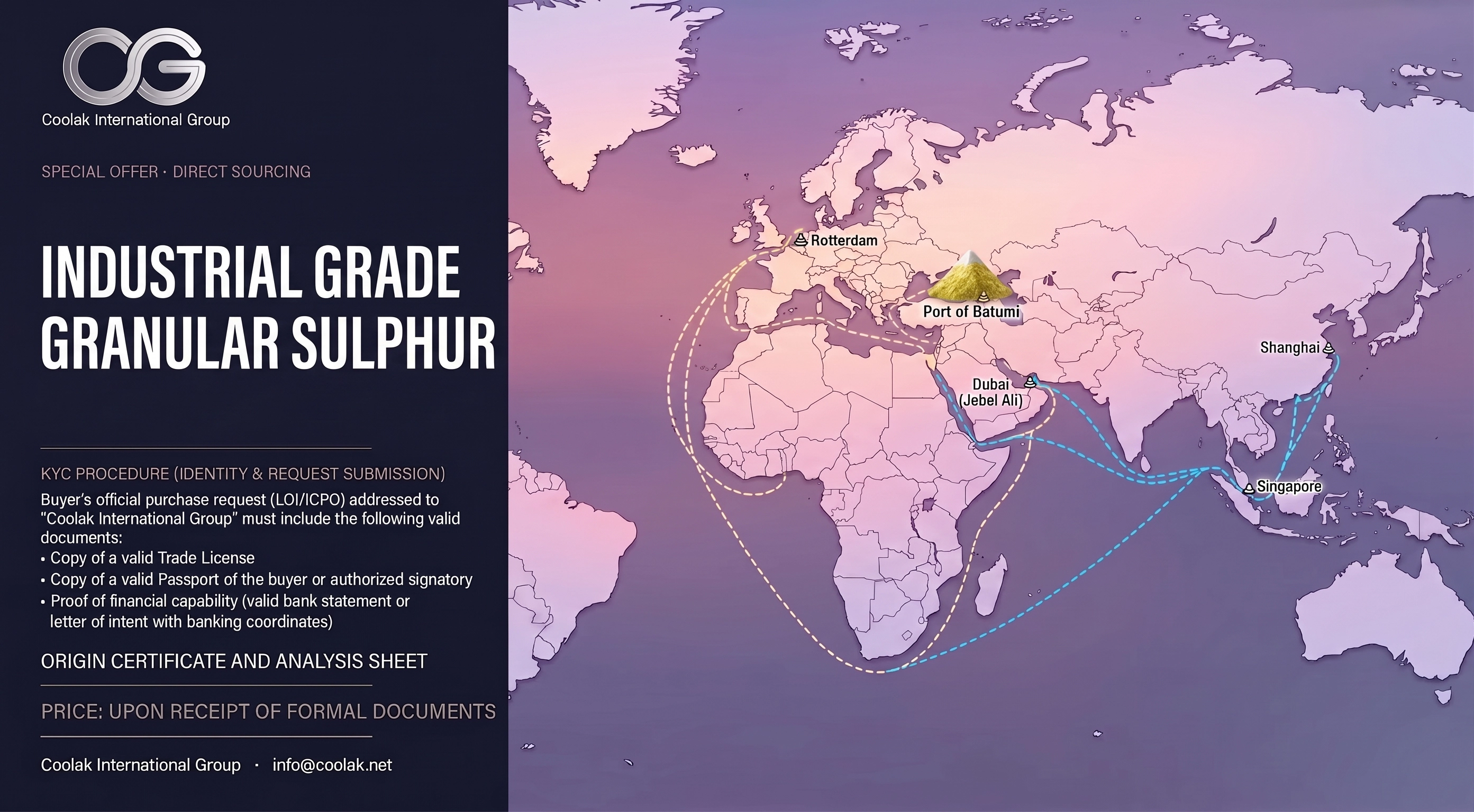 Granular Sulphur (Kazakhstan Origin) – CIF Export Allocation