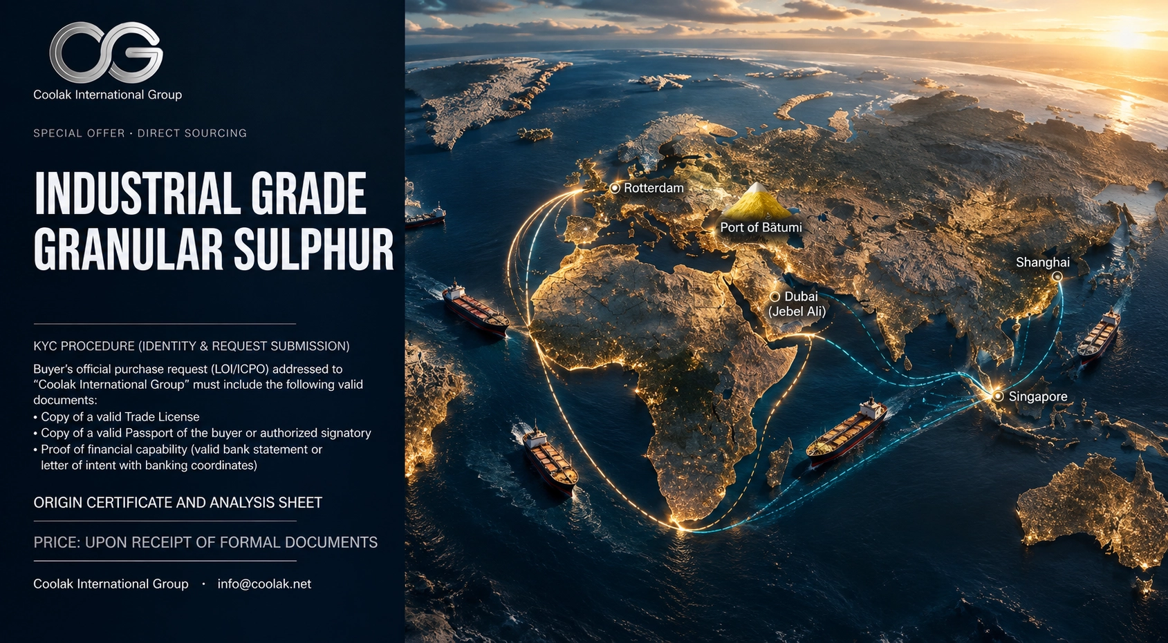 Granular Sulphur (Kazakhstan Origin) – CIF Export Allocation
